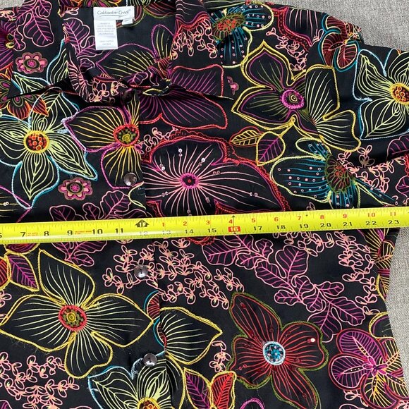 Vintage Coldwater Creek Button Up Shirt Top Women's XL Multicolor Floral VTG - Picture 9 of 12